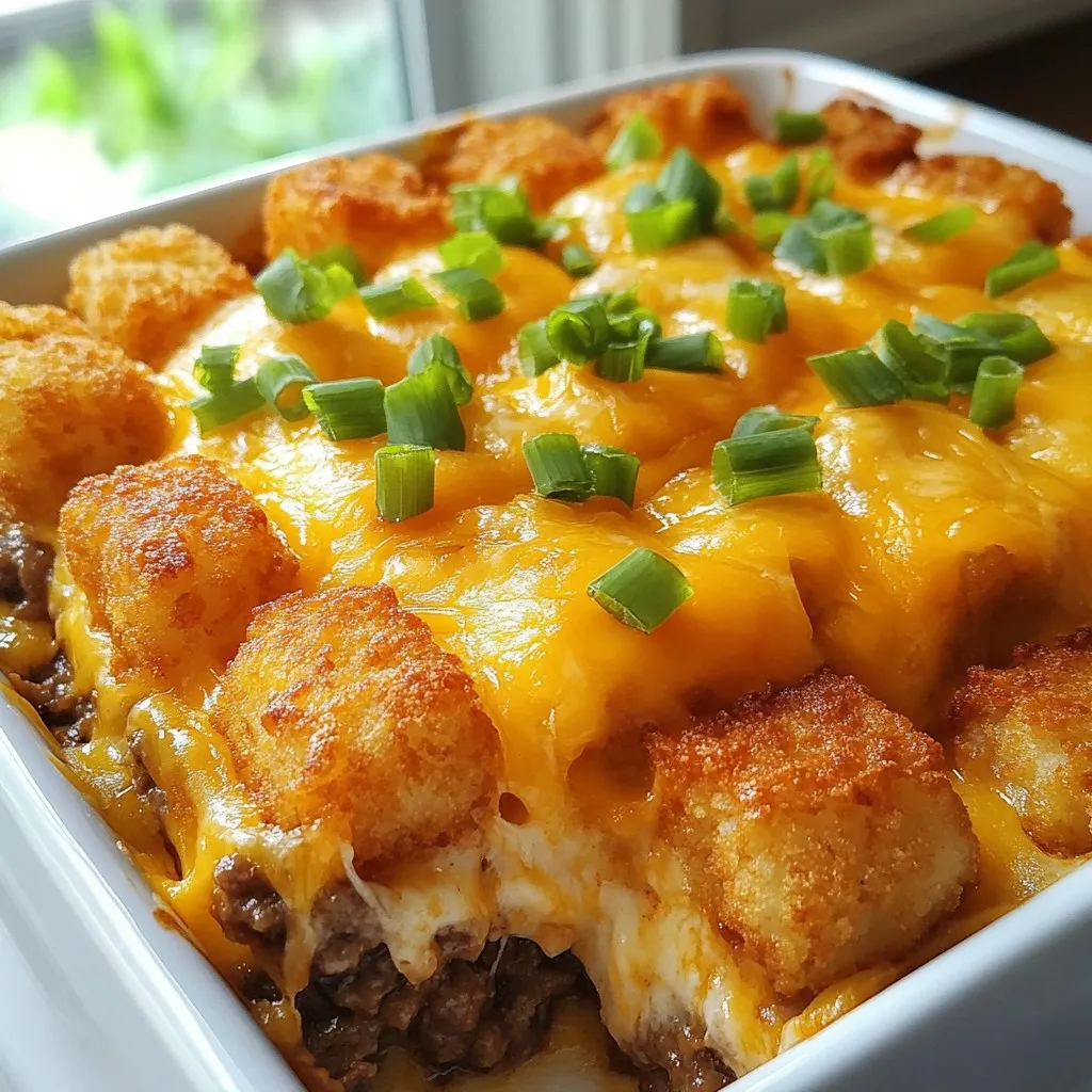 Cheeseburger Tater Tot Casserole Quick and Yummy Dish