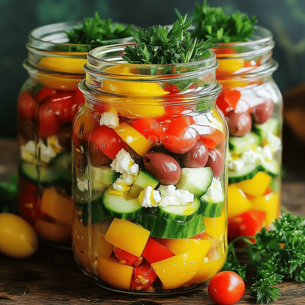 Mason Jar Greek Salads Fresh and Flavorful Meal Prep