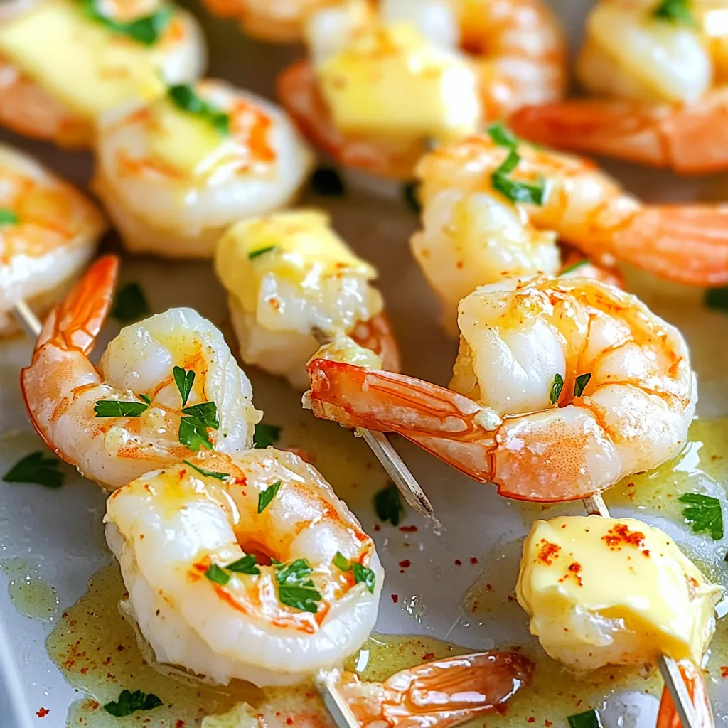 Air Fryer Garlic Butter Shrimp Skewers Simple Recipe