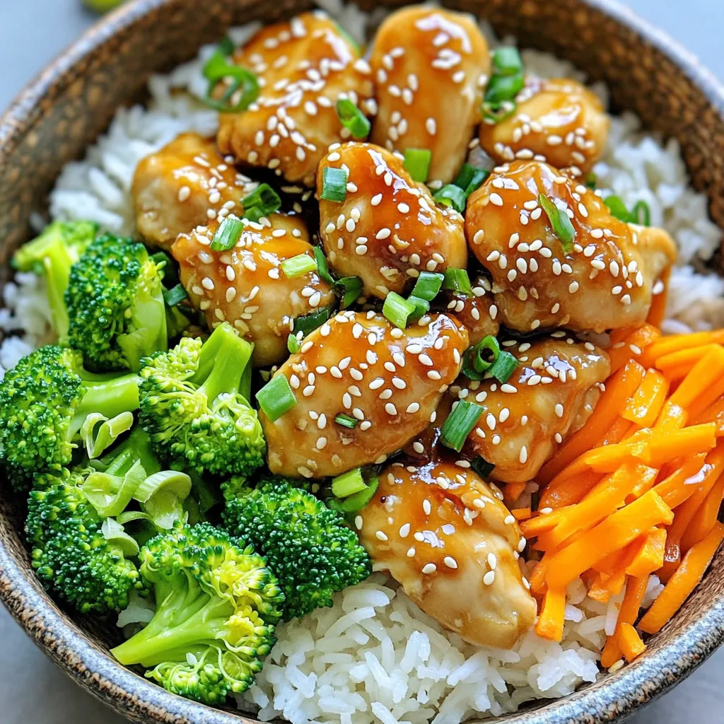 Savory Sesame Garlic Chicken Rice Bowls Recipe