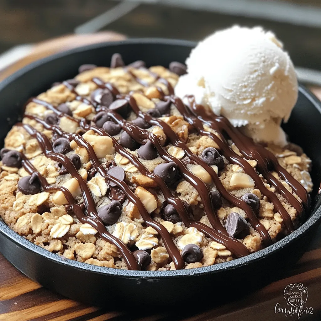 Chocolate Chip Oatmeal Cookie Skillet Delight