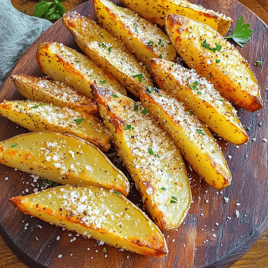 Baked Garlic Parmesan Potato Wedges Crispy and Delicious