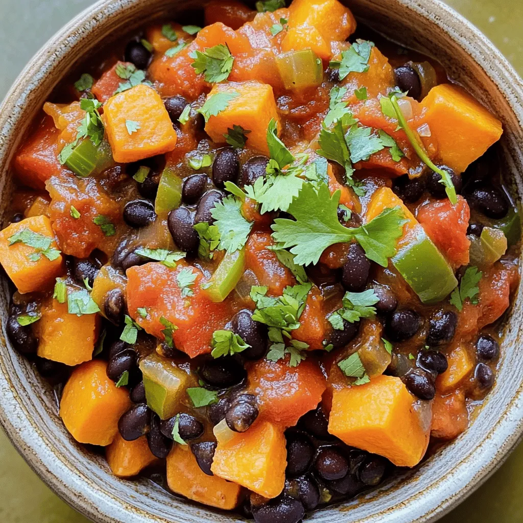 Slow Cooker Sweet Potato Black Bean Stew Delight