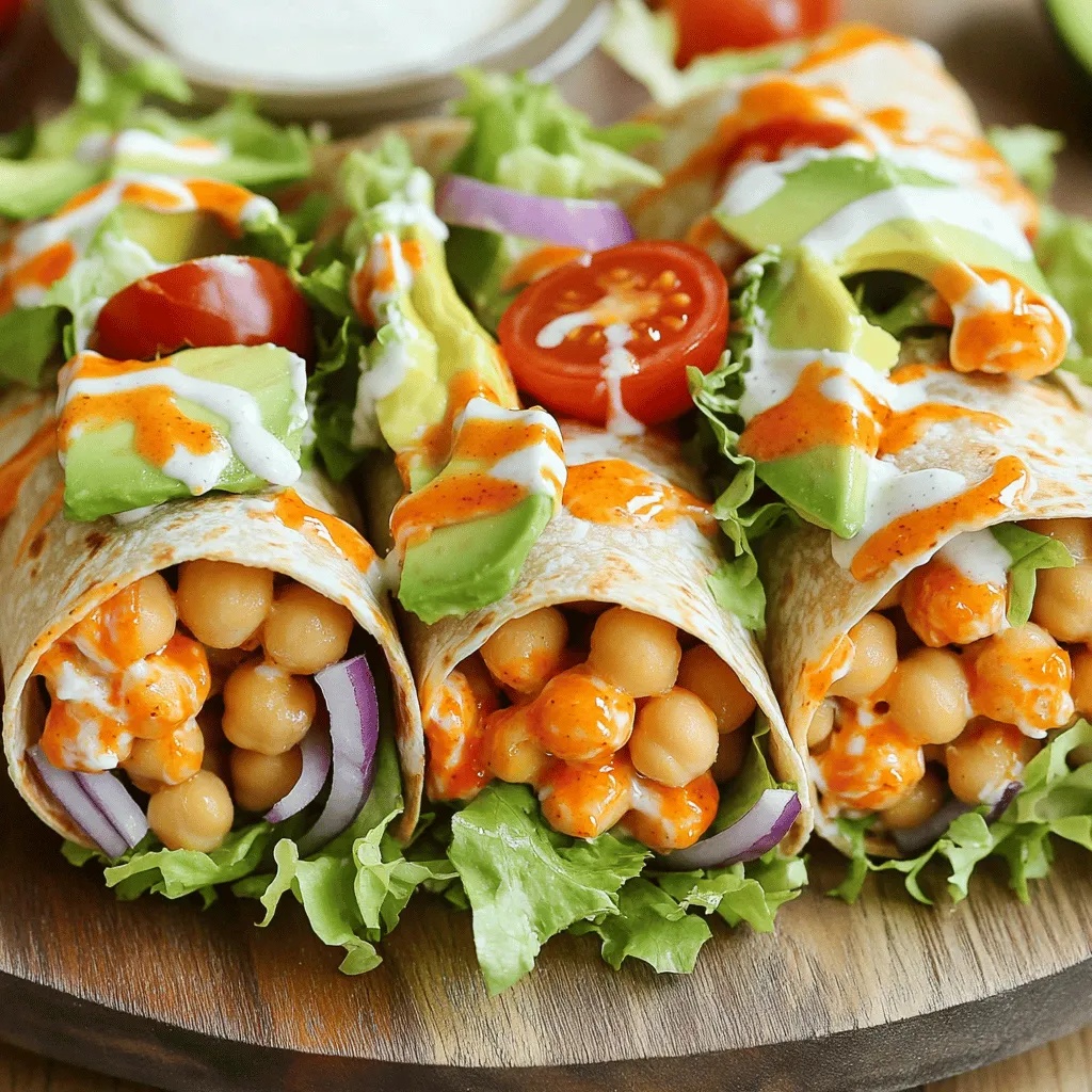 Vegan Buffalo Chickpea Wraps Flavorful and Easy Meal