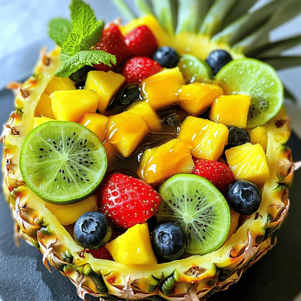 Tropical Fruit Salad with Honey Lime Dressing Delight