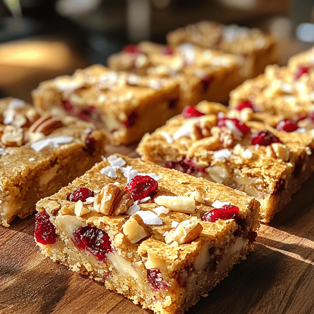Cranberry White Chocolate Blondies Irresistible Treat