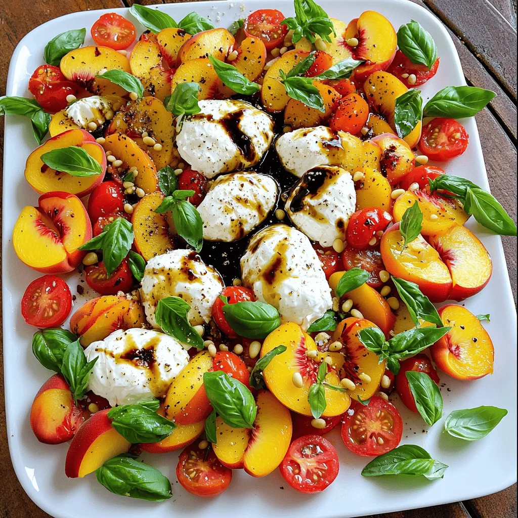 Peach Burrata Caprese Salad Fresh and Tasty Delight