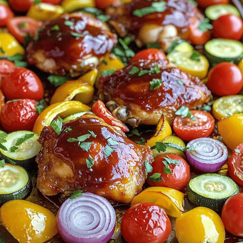 Sheet Pan BBQ Chicken &#038; Rainbow Veggies Delight