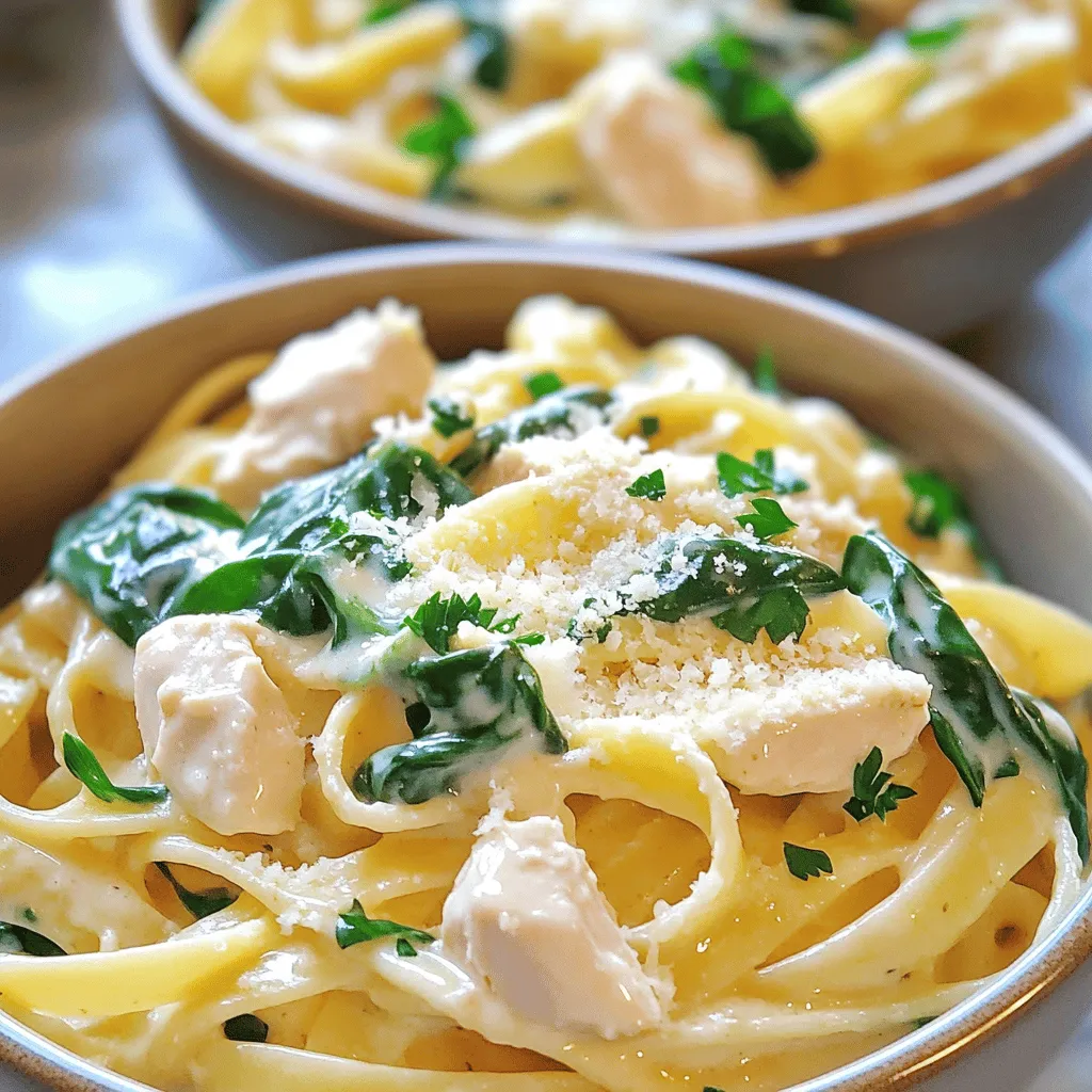 Creamy Chicken Alfredo with Spinach One Pot Delight
