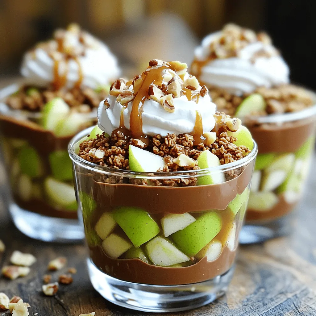 No-Bake Chocolate Caramel Apple Pie Cups Delight