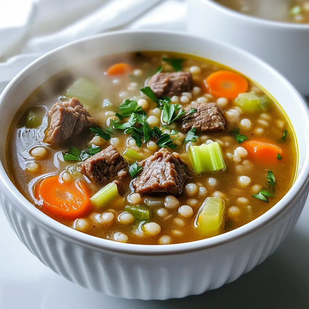 Beef and Barley Soup Slow Cooker Hearty Flavor Meal