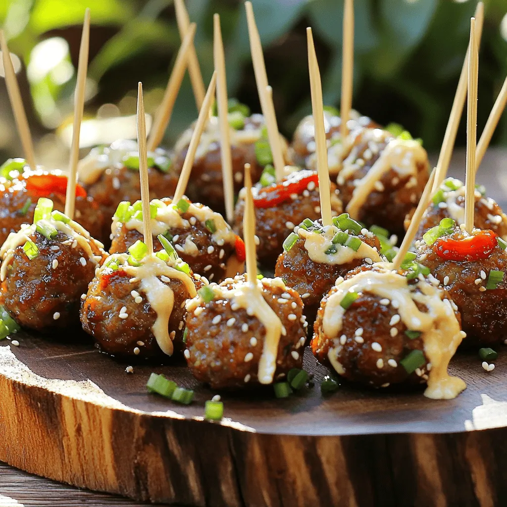 Korean BBQ Meatballs with Spicy Mayo Delight