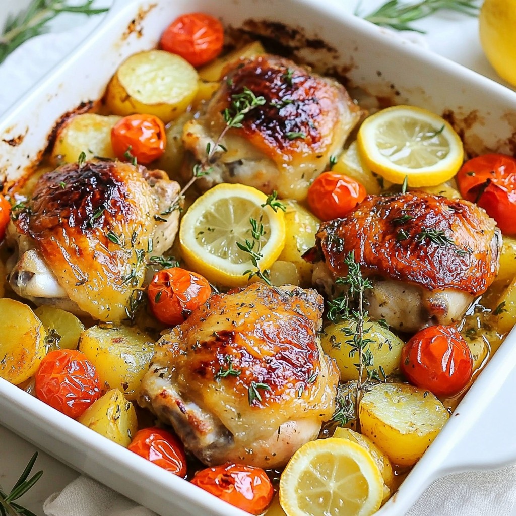One-Dish Lemon Herb Chicken Bake Easy Recipe