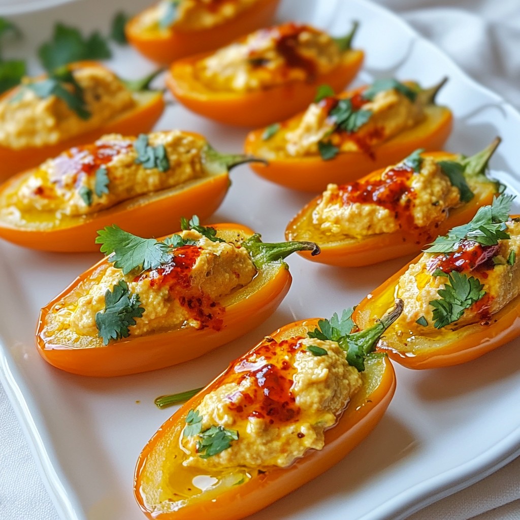 Spicy Hummus Stuffed Mini Peppers Flavorful Bite