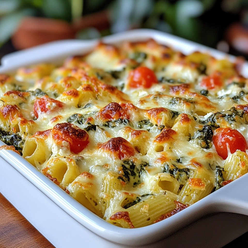 Cheesy Spinach and Feta Pasta Bake Delightful Recipe