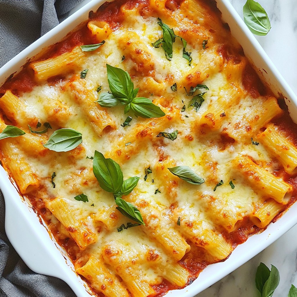 Three Cheese Baked Ziti Simple and Delicious Recipe