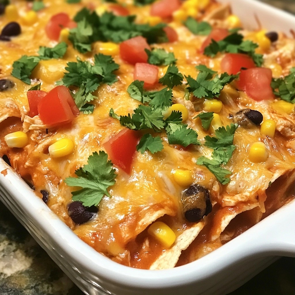 Quick Chicken Enchilada Casserole Bake Simple and Tasty
