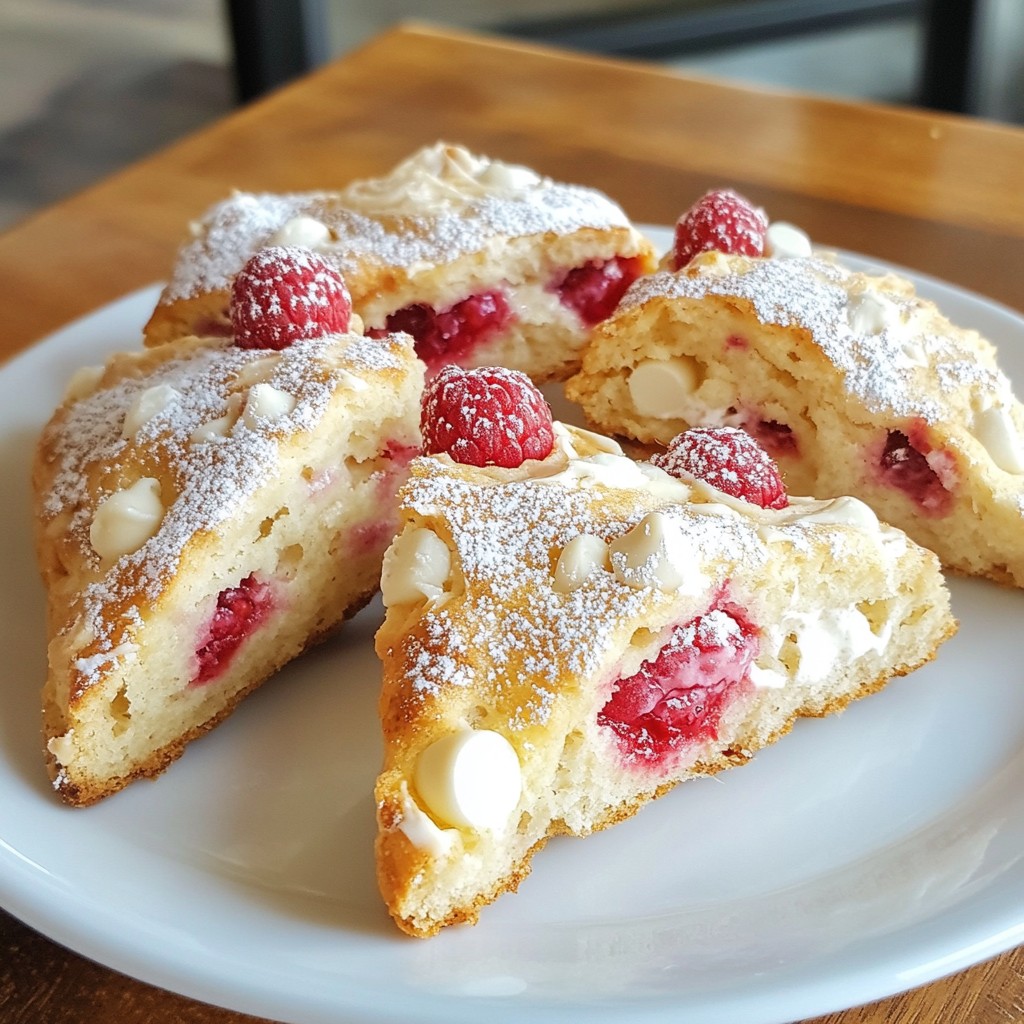 Raspberry White Chocolate Scones Flaky and Delicious Treat