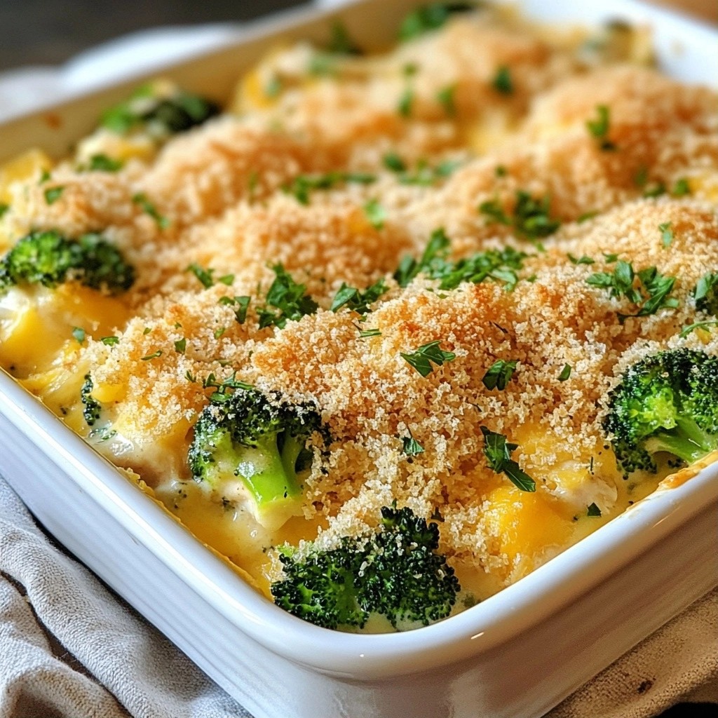 Crispy Topped Chicken and Broccoli Bake Delight