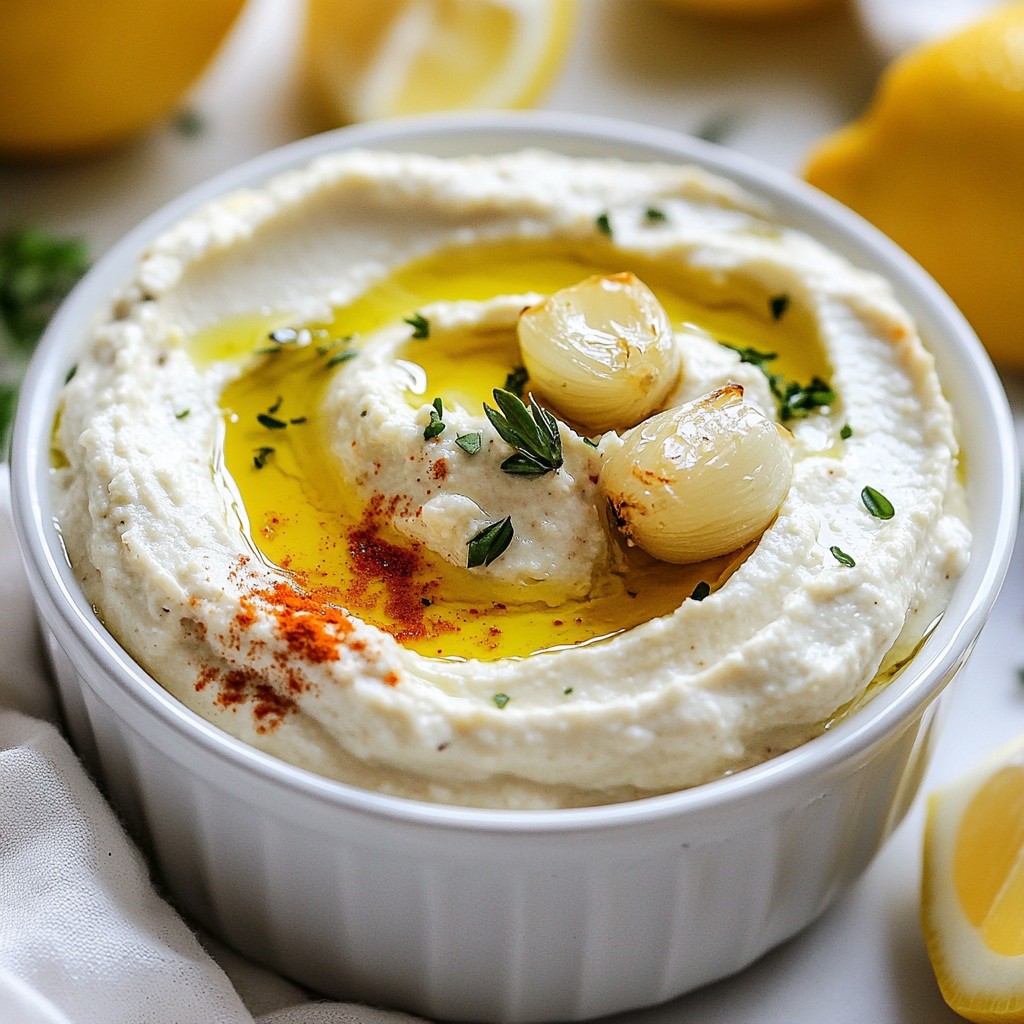 Creamy Roasted Garlic Hummus Flavorful Dip Recipe