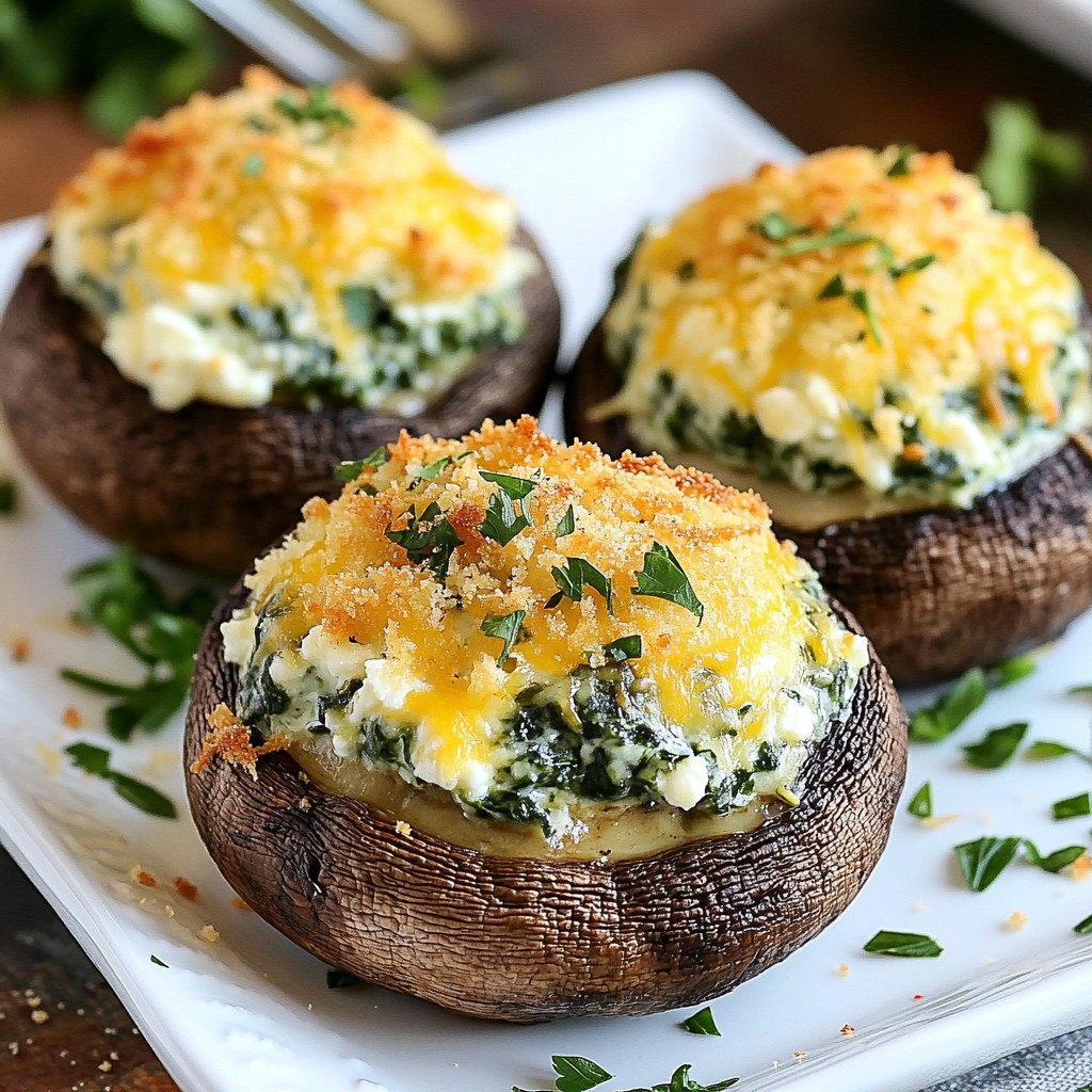 Spinach Feta Stuffed Mushrooms Savory and Simple Treat