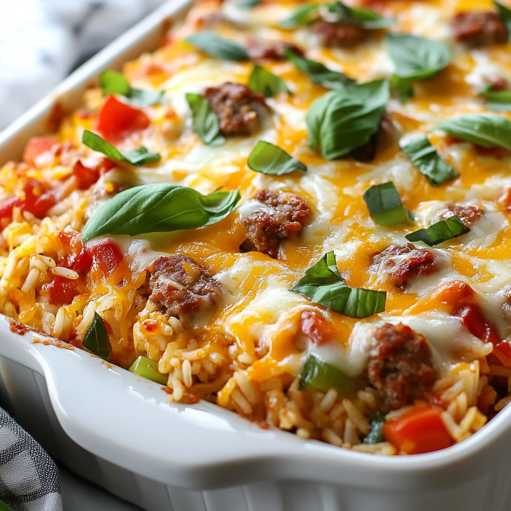 Italian Sausage and Rice Cheesy Bake Delightful Meal