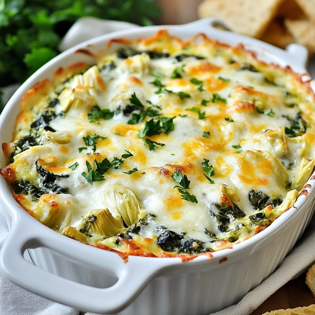 Creamy Baked Spinach and Artichoke One-Dish Delight