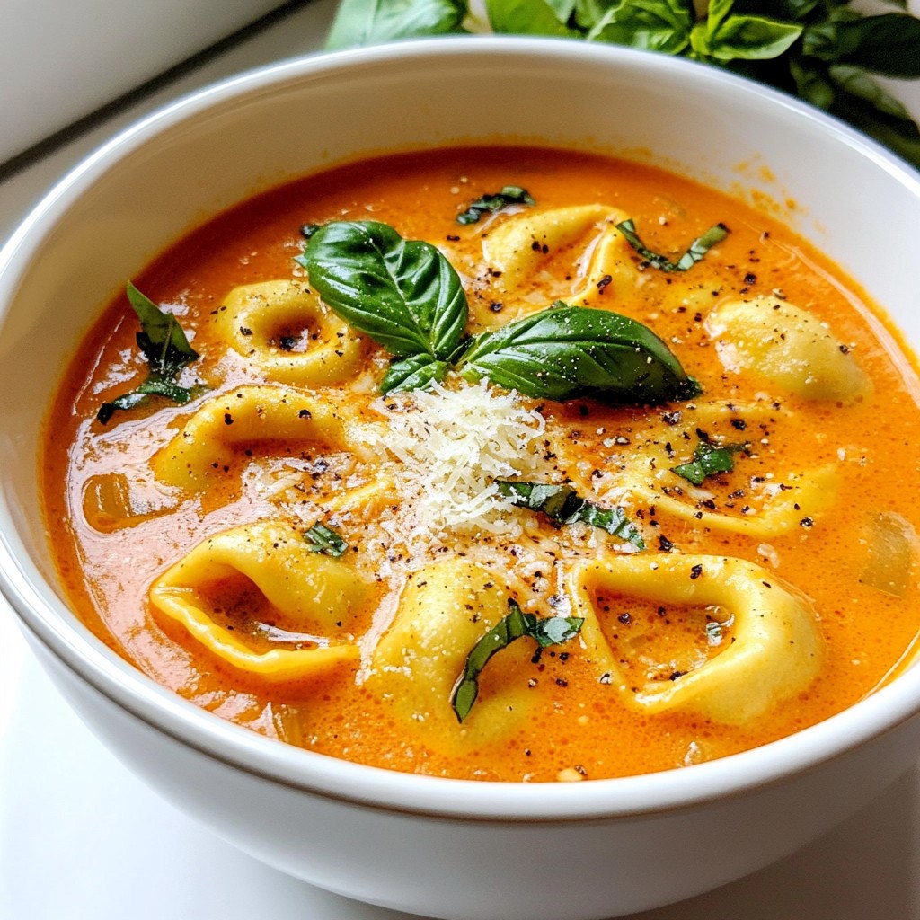 Creamy Tomato Tortellini Soup Flavorful and Simple Dish