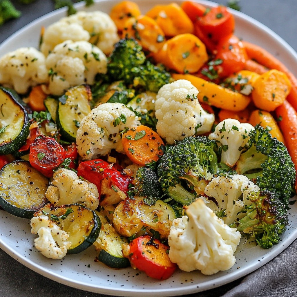 Garlic Herb Roasted Vegetables Tasty Healthy Dish