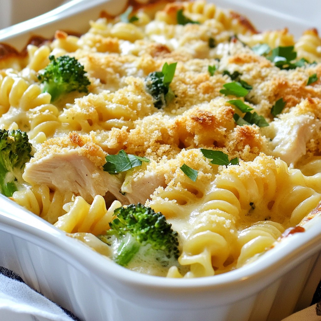 Rich and Creamy Chicken Alfredo Hotdish Delight
