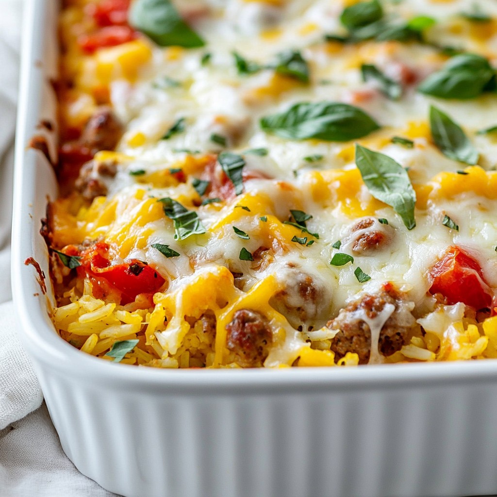 Italian Sausage and Rice Cheesy Bake Delight