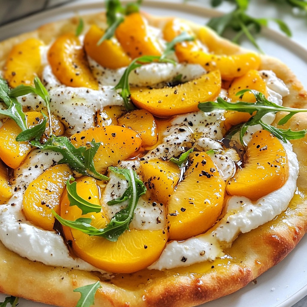 Peach Burrata Flatbread with Hot Honey Delight