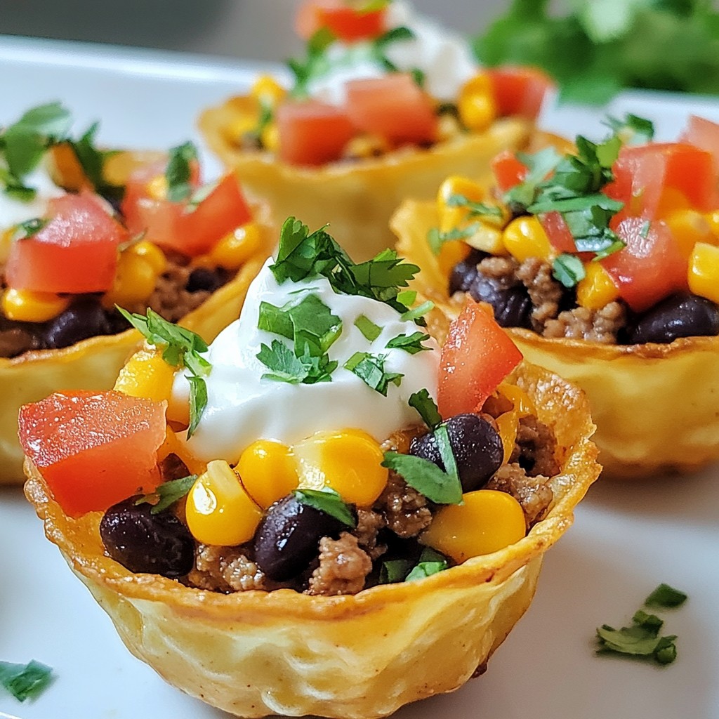 Mini Taco Cups Quick and Easy Party Snack Recipe