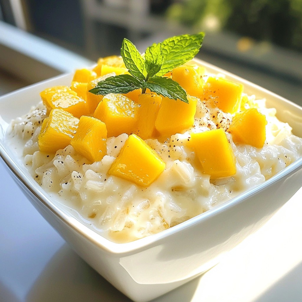Mango Coconut Rice Pudding Creamy and Simple Delight