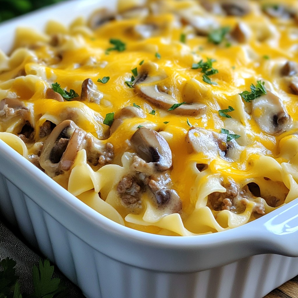 Creamy Beef Stroganoff Casserole Bake Delight
