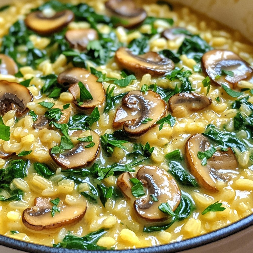 Creamy Mushroom and Spinach One-Dish Dinner Delight