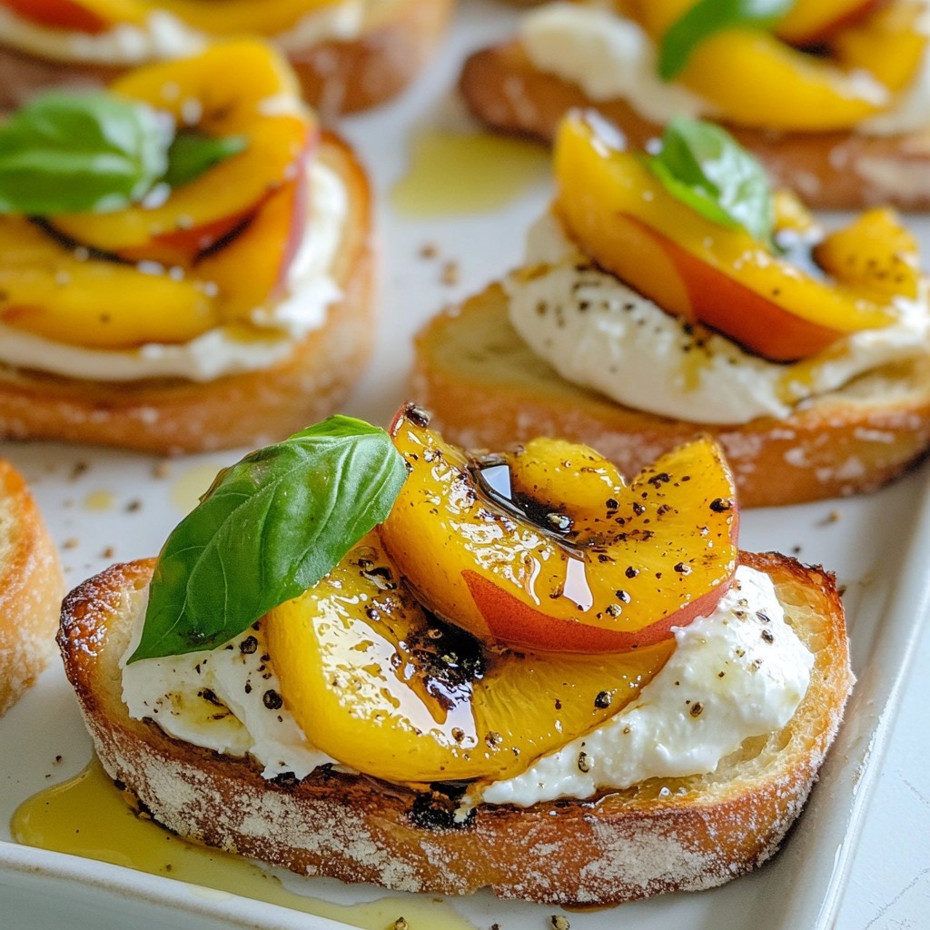 Roasted Peach Burrata Crostini Flavorful Summer Delight