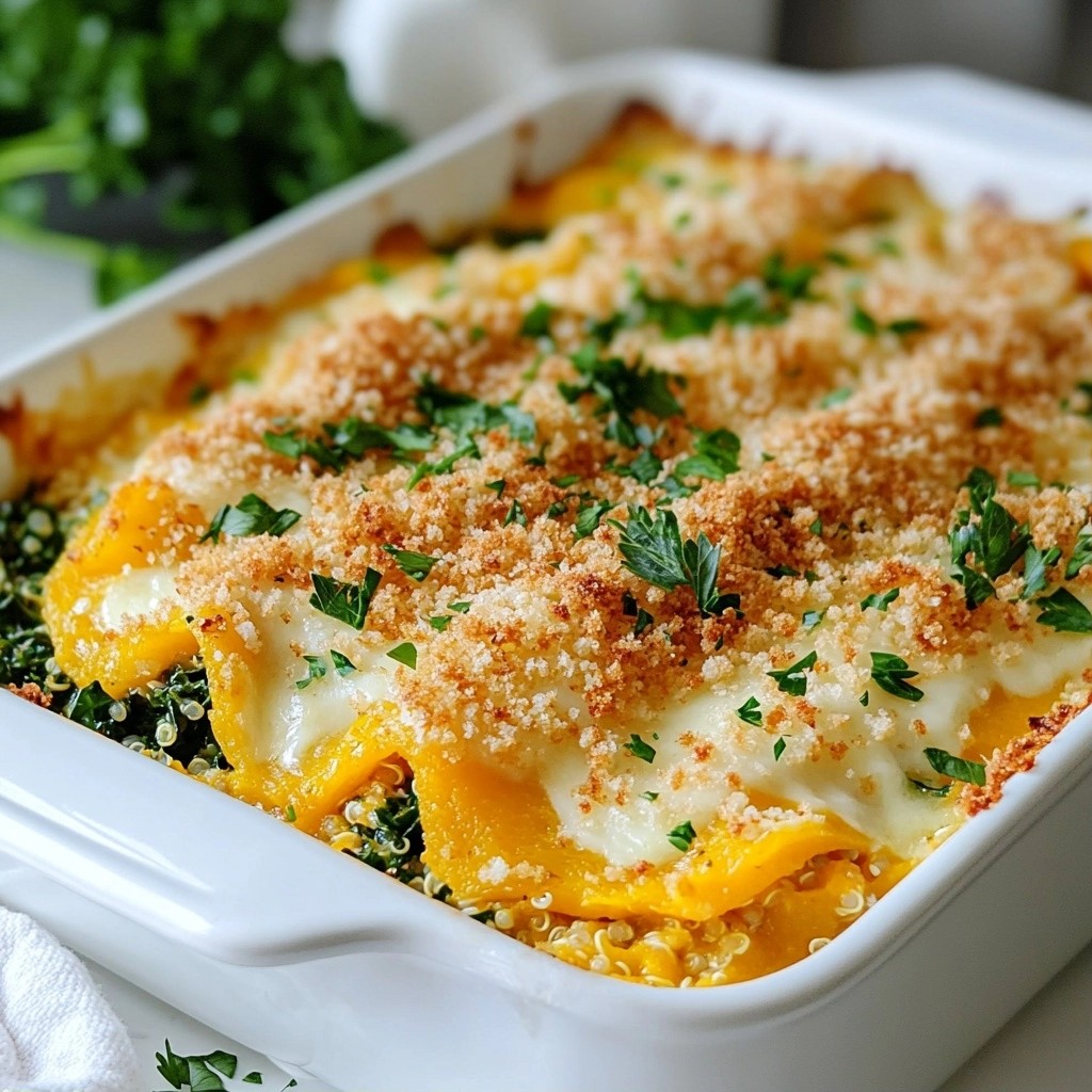 Rich Butternut Squash and Kale Hotdish Delight