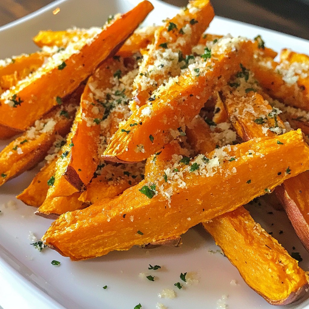 Garlic Parmesan Sweet Potato Fries Crispy Delight