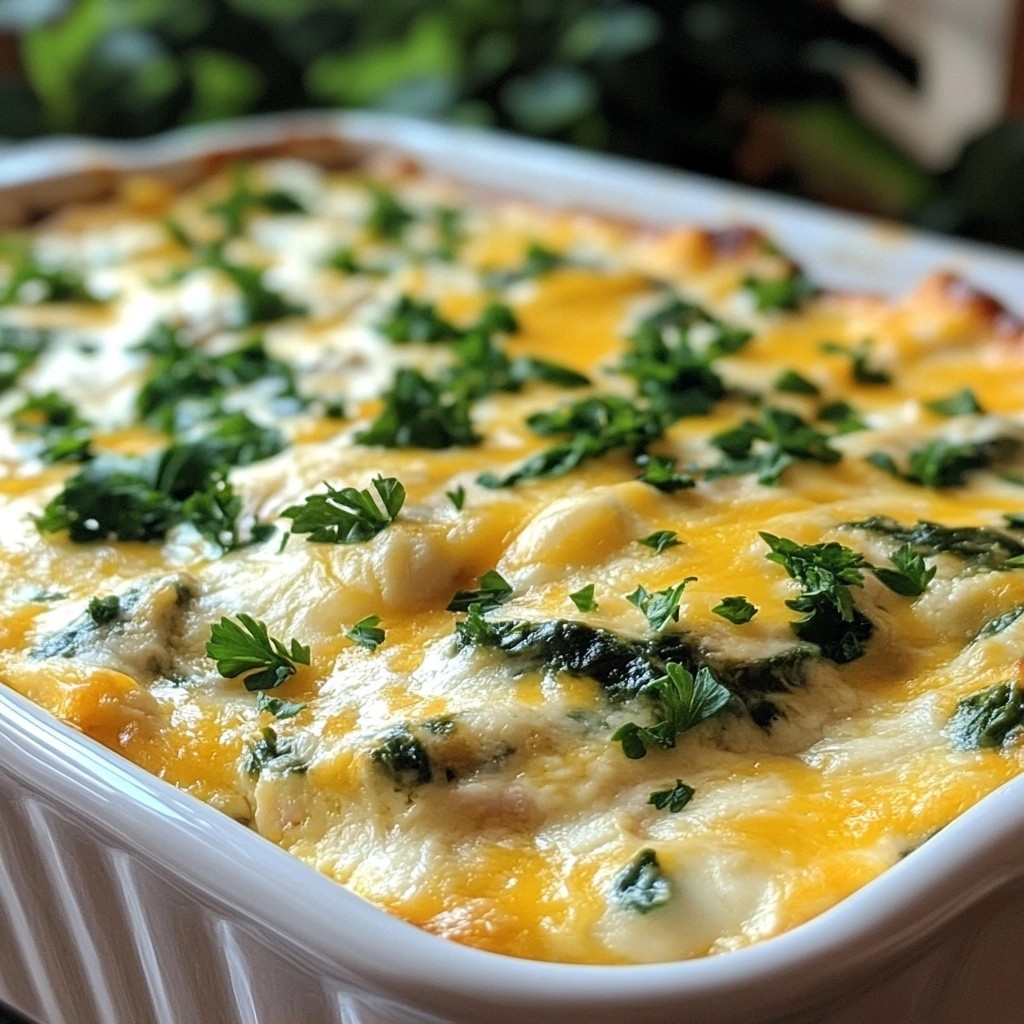 Festive Spinach and Turkey Cheesy Hotdish Delight