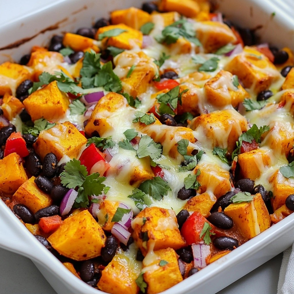 Spicy Sweet Potato and Black Bean Bake Delight