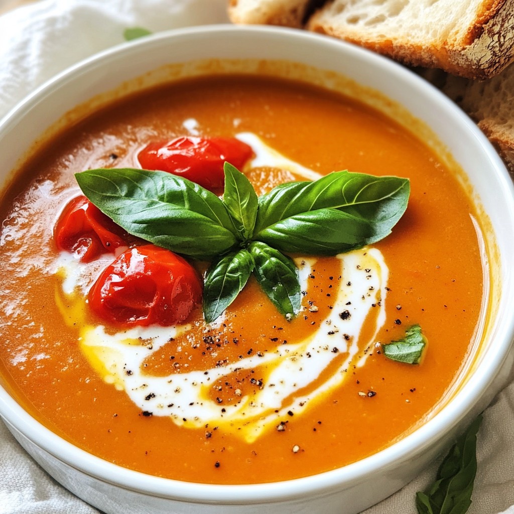 Roasted Tomato Basil Soup Savory and Simple Recipe