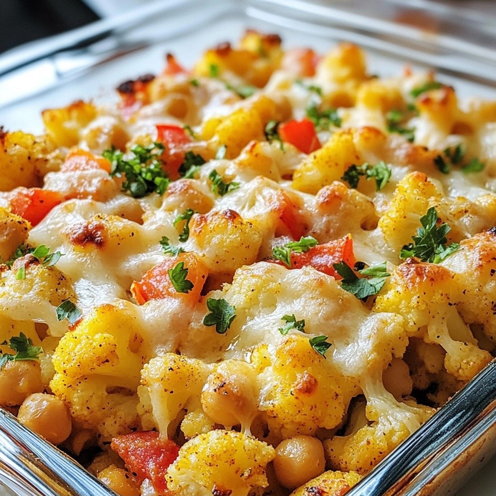 Spicy Chickpea and Cauliflower Bake Vibrant Dish
