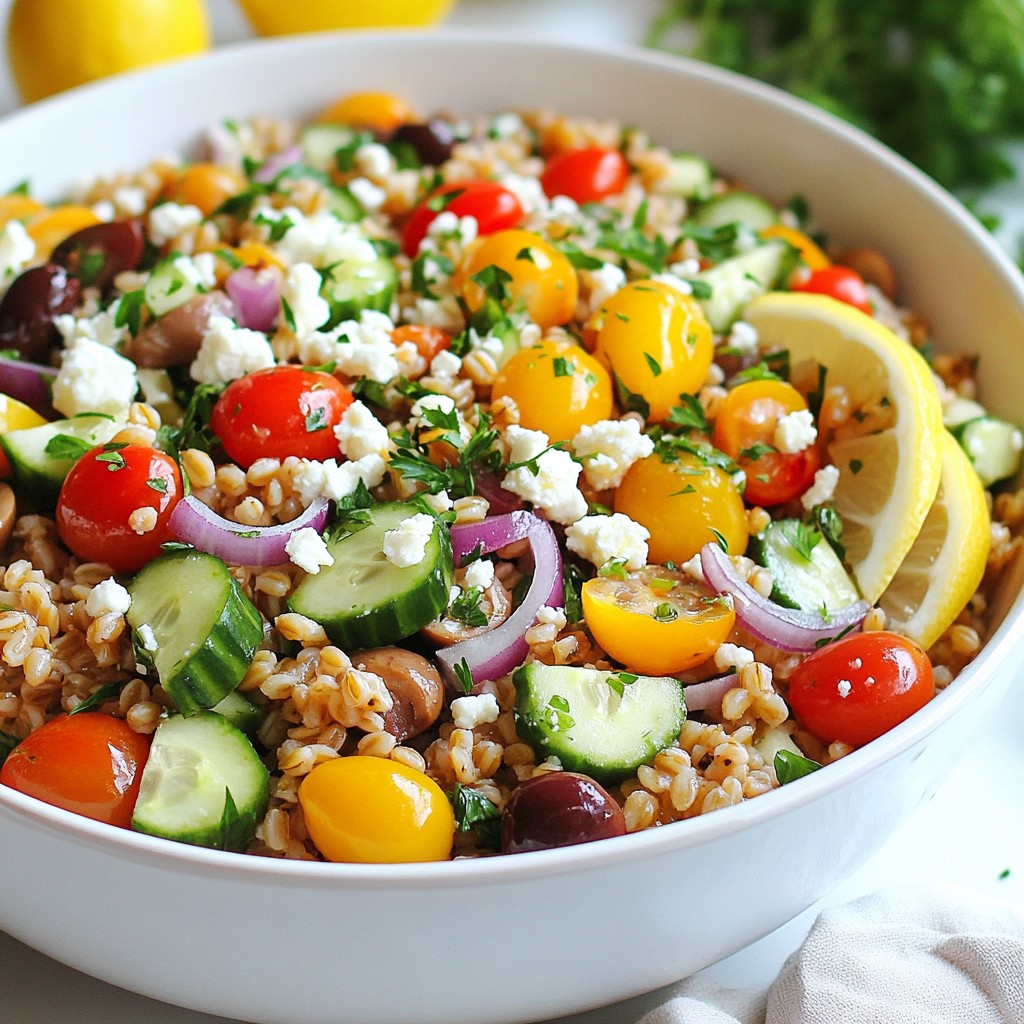 Mediterranean Farro Salad Fresh and Flavorful Dish