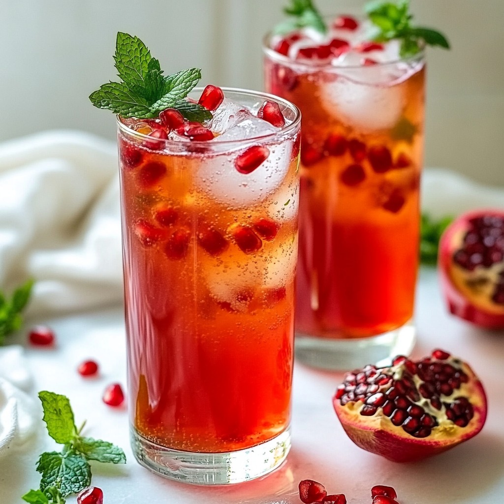 Sparkling Pomegranate Mocktail Refreshing and Easy Drink