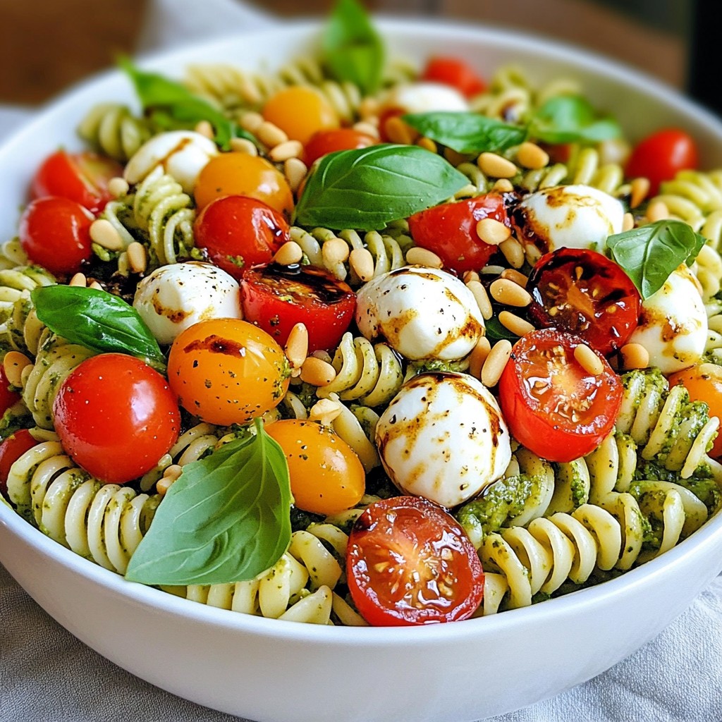 Caprese Pesto Pasta Salad Fresh and Flavorful Dish