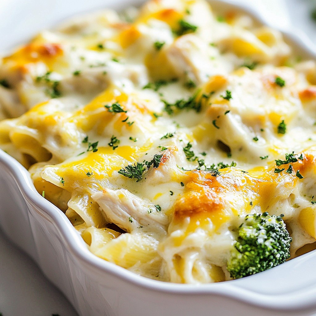 Cheesy Chicken Alfredo Casserole Easy Dinner Delight
