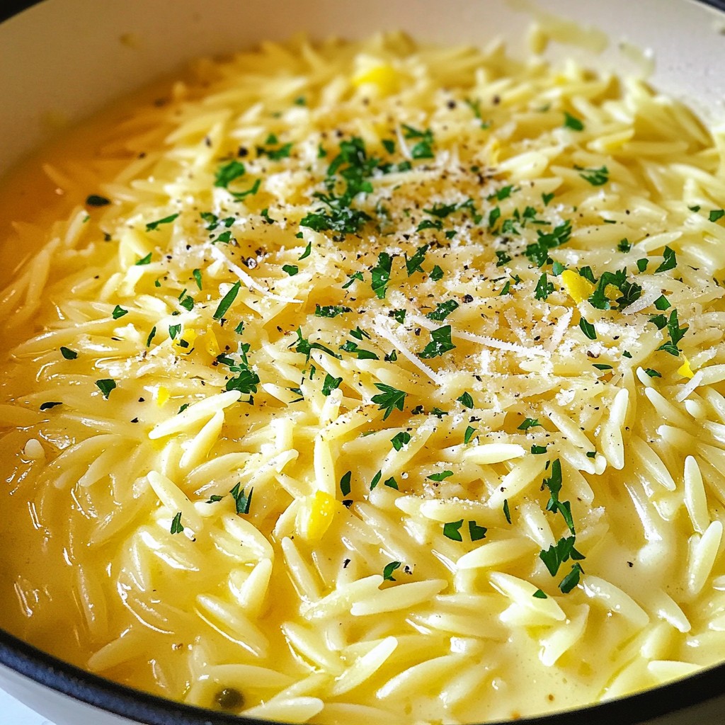 Creamy Lemon Garlic Orzo Flavorful Dinner Delight