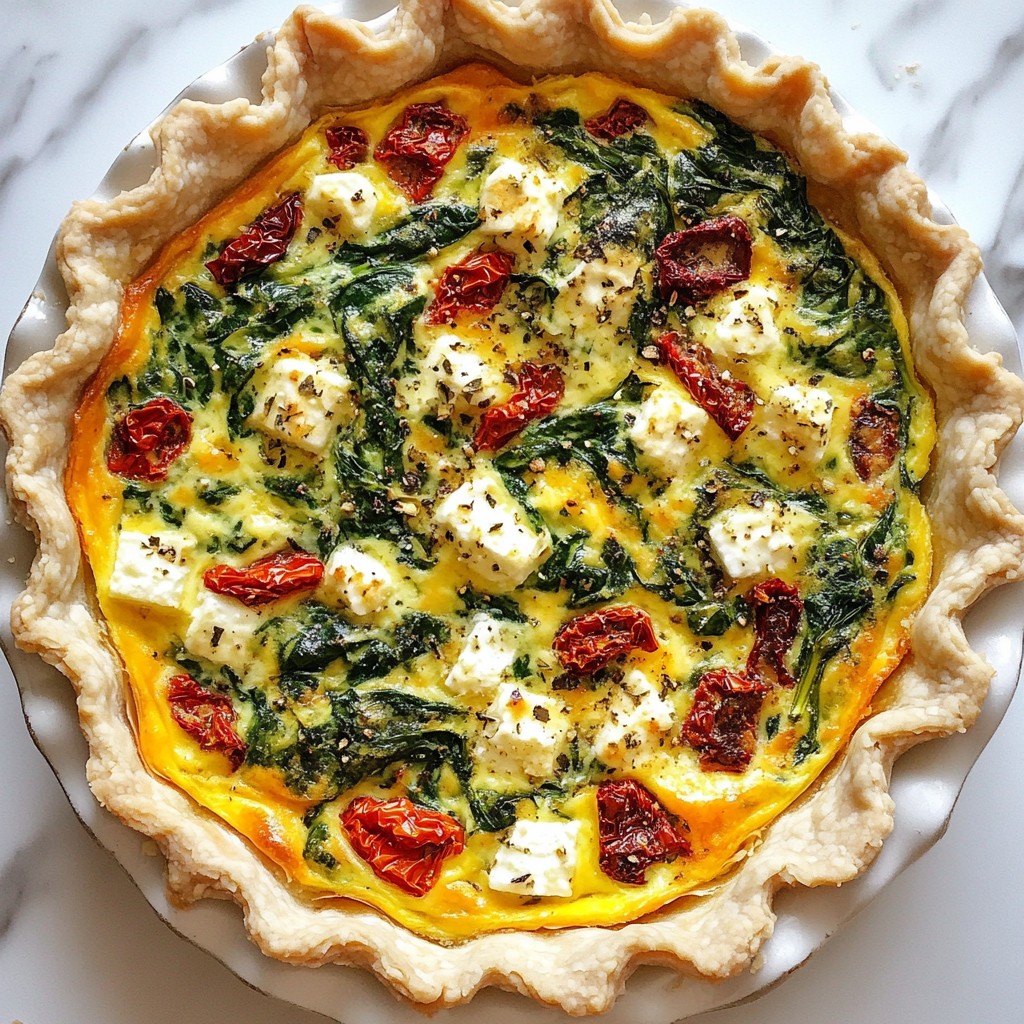 Savory Spinach Sun Dried Tomato Quiche Recipe