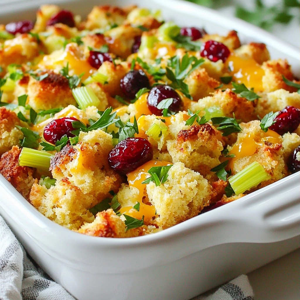 Festive Cranberry and Stuffing One-Dish Delight